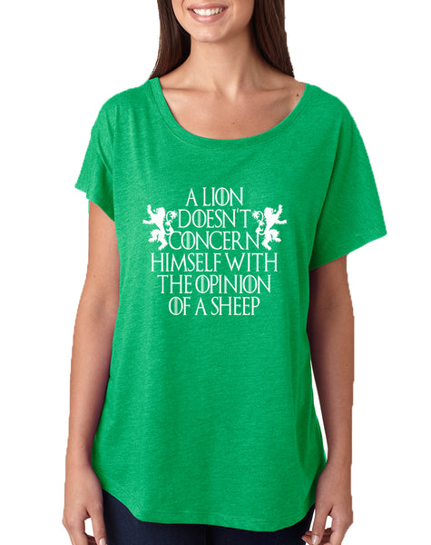 Women's Dolman Lion Doesn't Concern Himself With Opinion Sheep