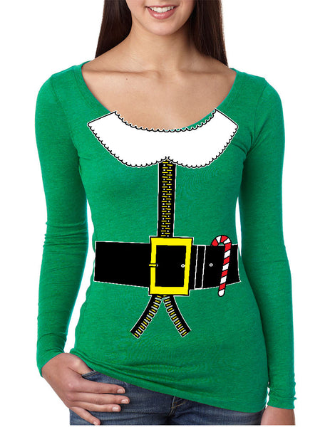 Women's Shirt Elf Suit Santa's Elves Christmas Gift Xmas Top - ALLNTRENDSHOP - 1