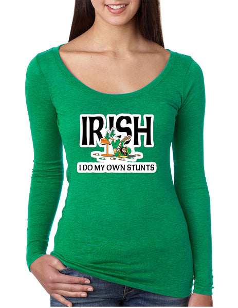 Women's Shirt I Do My Own Irish Stunts St Patrick's Top