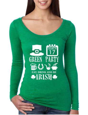 Women's Shirt Green Party St Patrick's Day Top Drunk Shirt