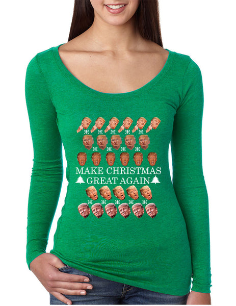 Women's Shirt Make Christmas Great Again Love Trump Xmas Gift - ALLNTRENDSHOP - 4