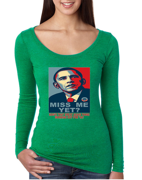 Women's Shirt Miss Me Yet Obama Trump President Shirt