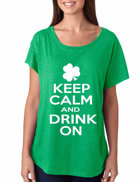Keep calm and drink on women tri-blend dolman shirt - ALLNTRENDSHOP - 3
