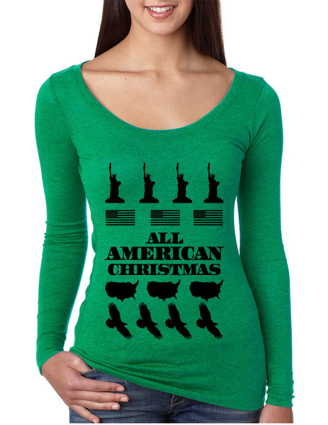 Women's Shirt Merry American Christmas Ugly Sweater USA Gift - ALLNTRENDSHOP - 3