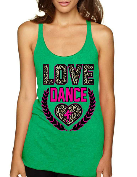 Love Dance Leopard Womens Triblend Tanktop - ALLNTRENDSHOP - 2