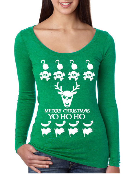Women's Shirt Yo Ho Ho Cool Ugly Christmas Sweater Holiday Gift - ALLNTRENDSHOP - 2
