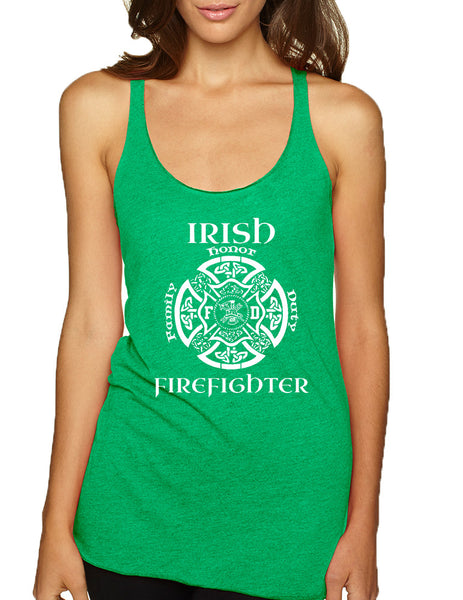 Women's Tank Top Irish Firefighter St Patrick's Top Irish Party - ALLNTRENDSHOP - 1