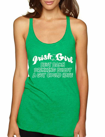 Irish girl best Drinking buddy women tank top st patricks - ALLNTRENDSHOP