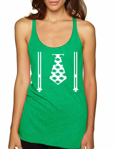 Irish shamrock tie women tri blend tanktop saint patricks day - ALLNTRENDSHOP - 1