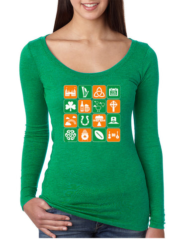 Women's Shirt Irish Icons St Patrick's Day Symbols Shirt