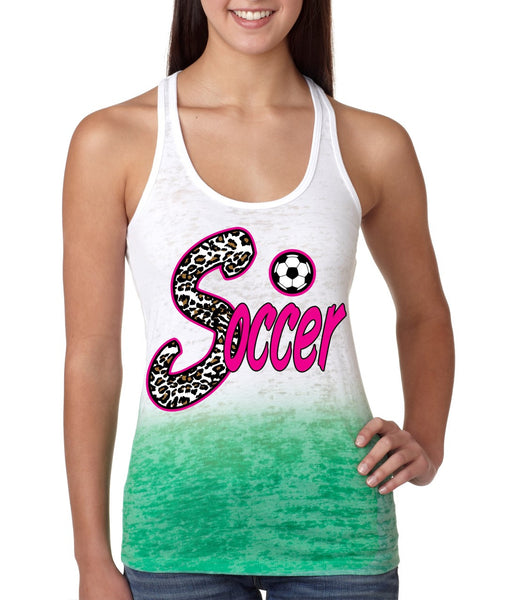 Soccer White Leopard women's ombre tanktop - ALLNTRENDSHOP - 3
