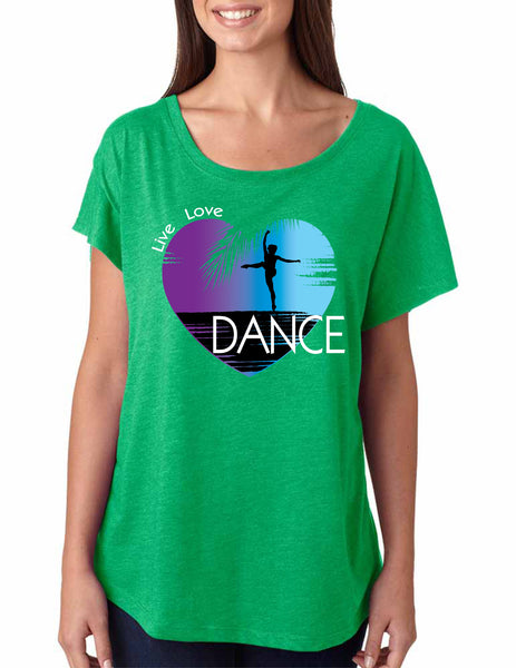 Women's Dolman Dance Art Purple Print Love Cute Top Nice Gift - ALLNTRENDSHOP - 2
