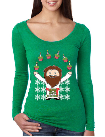 happy birthday Jesus women's Long Sleeve Shirt - ALLNTRENDSHOP