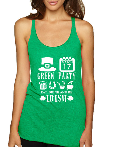 Women's Tank Top Green Party St Patrick's Day Shirt Drunk Top