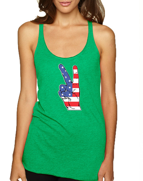 Women's Tank Top American Flag Hand 4th Of July Top