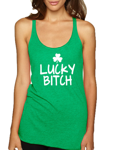 Women's Tank Top Lucky B**ch Shamrock St Patrick's Party