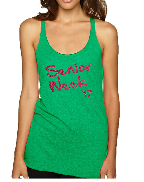 Women's Tank Top Senior Week 17 Glitter Pink Class Of 2017