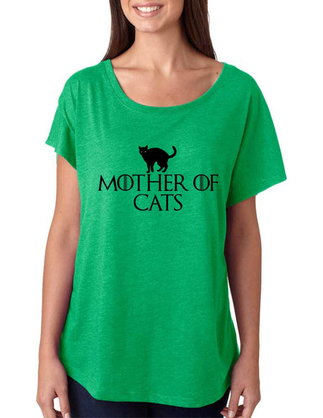 Mother of cats women tri-blend dolman shirt