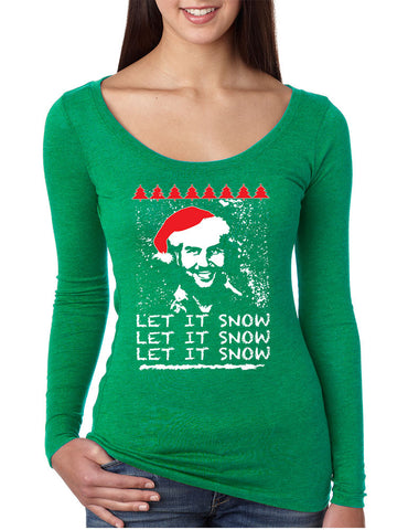 Women's Shirt Pablo Escobar Snow Ugly Xmas Let It Snow Fun - ALLNTRENDSHOP - 1