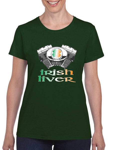 Women's T Shirt Irish Liver St Patrick's Day Party Shamrock Top