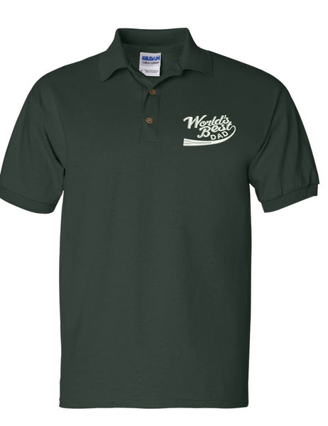 Men's Polo T Shirt World Best Dad Embroidered Father's Day Daddy Gift