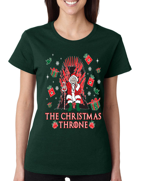 Women's T Shirt The Christmas Throne Santa Trendy Ugly Xmas Shirt