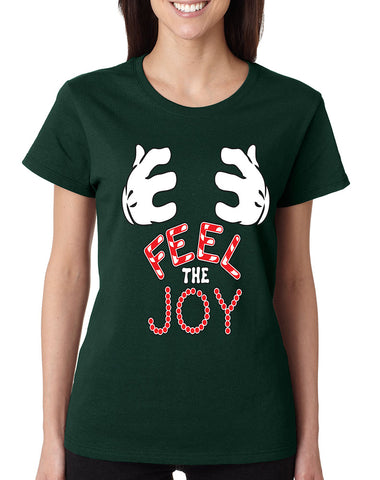 Women's T Shirt Feel The Joy Cute Christmas Shirt Holiday Gift