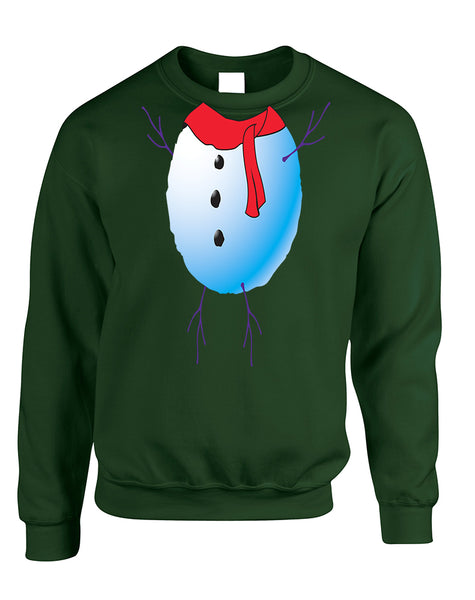 Adult Sweatshirt Snowman Tie Cute Ugly Christmas Trendy Gift