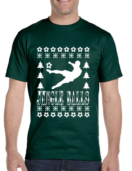 Men's T Shirt Jingle Balls Soccer Ugly Xmas Sport Lover Gift Idea