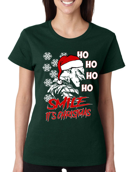 Women's T Shirt Christmas Joker Smile Its Christmas Holiday Tshirt