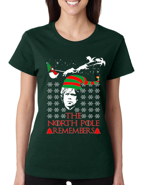 Women's T Shirt The North Pole Remembers Ugly Xmas Shirt Gift