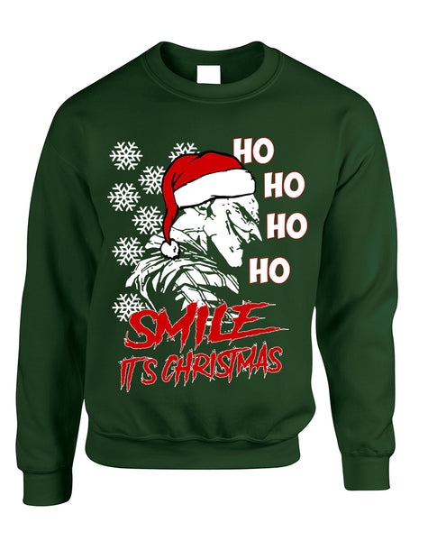 Adult Sweatshirt Christmas Joker Smile Its Christmas Ugly Holiday
