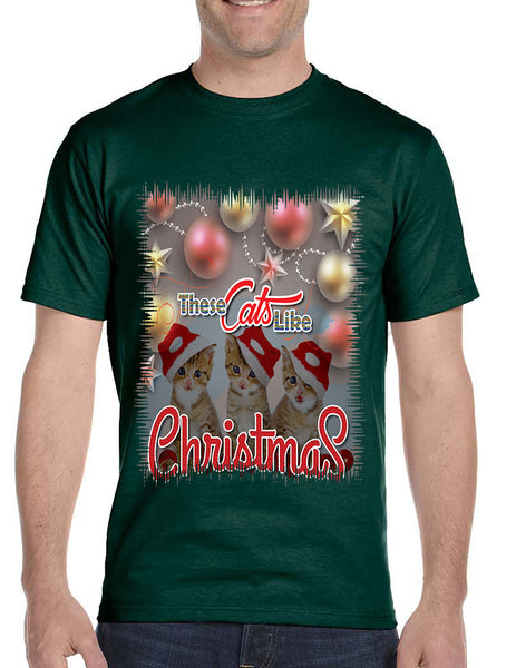 Men's T Shirt These Cats Like Christmas Cute Gift Cat Lover Shirt