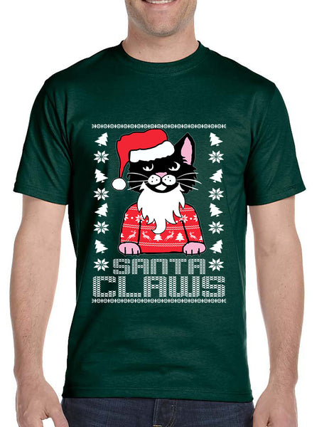 Men's T Shirt Santa Claws Cat Ugly Xmas Cute Cats Lover Gift