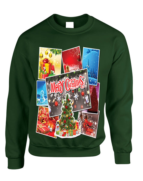 Adult Sweatshirt Christmas Postcards Holiday Graphic Gift Idea