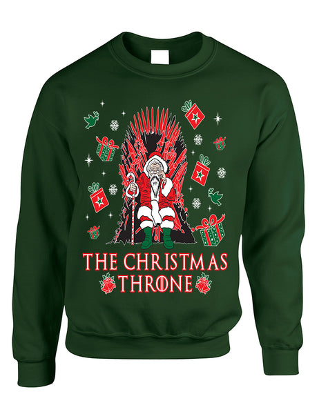 Adult Sweatshirt The Christmas Throne Santa Best Ugly Xmas Top