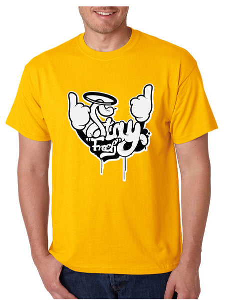 Men's T Shirt Stay Fresh Fingers Up Nice Cool Graphic Tshirt