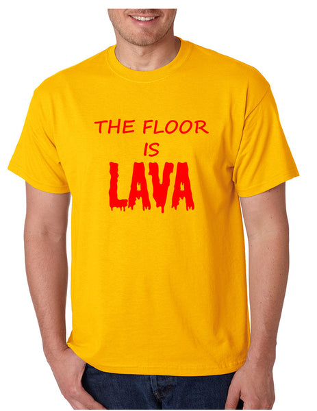 Men's T Shirt The Floor Is Lava Game Red Popular Funny Gym Tee