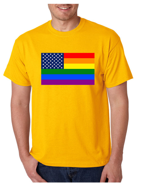 Men's T Shirt United States Gay Pride Flag Support Love Shirt