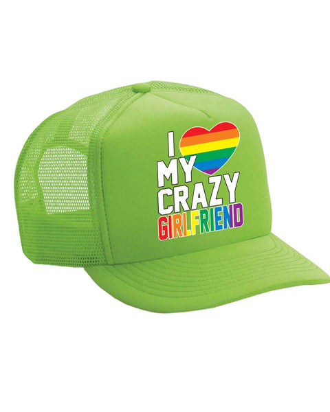 I love my crazy Girlfriend Single Color Trucker Cap - ALLNTRENDSHOP