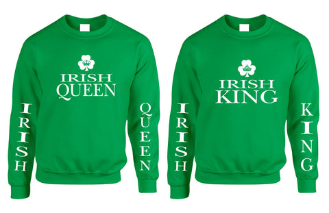 Couple Sweatshirt Irish Queen Irish King St Patrick's Party Set