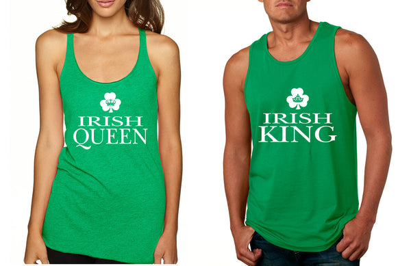 Couple Tank Top Irish Queen and King St Patrick's Party Set