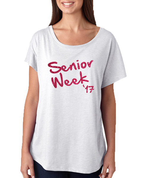 Women's Dolman Senior Week 17 Glitter Pink Class Of 2017