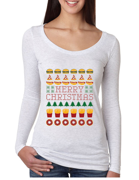 Women's Shirt Junk Food Merry Christmas Ugly sweater Humor Gift - ALLNTRENDSHOP - 2