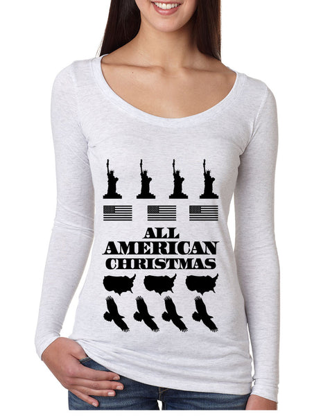 Women's Shirt Merry American Christmas Ugly Sweater USA Gift - ALLNTRENDSHOP - 2