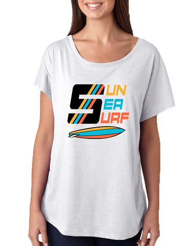 Women's Dolman Sun Sea Surf Lover Summer Beachwear Top