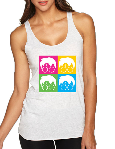 Women's Tank Top 4 Faces Harry Glasses Scar Cool Popular Top - ALLNTRENDSHOP - 2