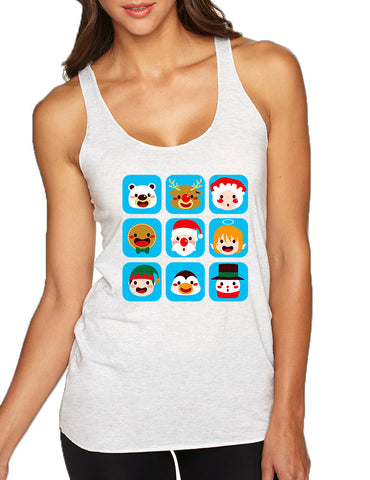 Women's Tank Top Christmas Icons Ugly Xmas Symbols Top - ALLNTRENDSHOP - 1