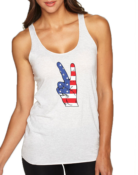 Women's Tank Top American Flag Hand 4th Of July Top