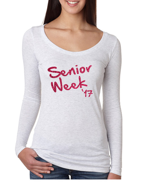 Women's Shirt Senior Week 17 Glitter Pink Class Of 2017